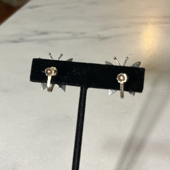 TAXCO Mexico RM Sterling Silver Abalone Inlay Butterfly Screw Back Earrings 925 - Picture 12 of 14